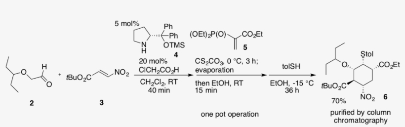 1st One-pot Operation Of Hayashi 2009 Synthesis - Chemical Synthesis, transparent png