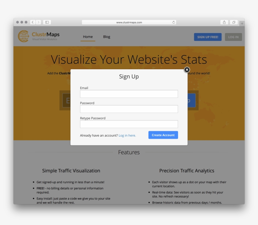 Clustrmaps Sign Up Form - Html, transparent png