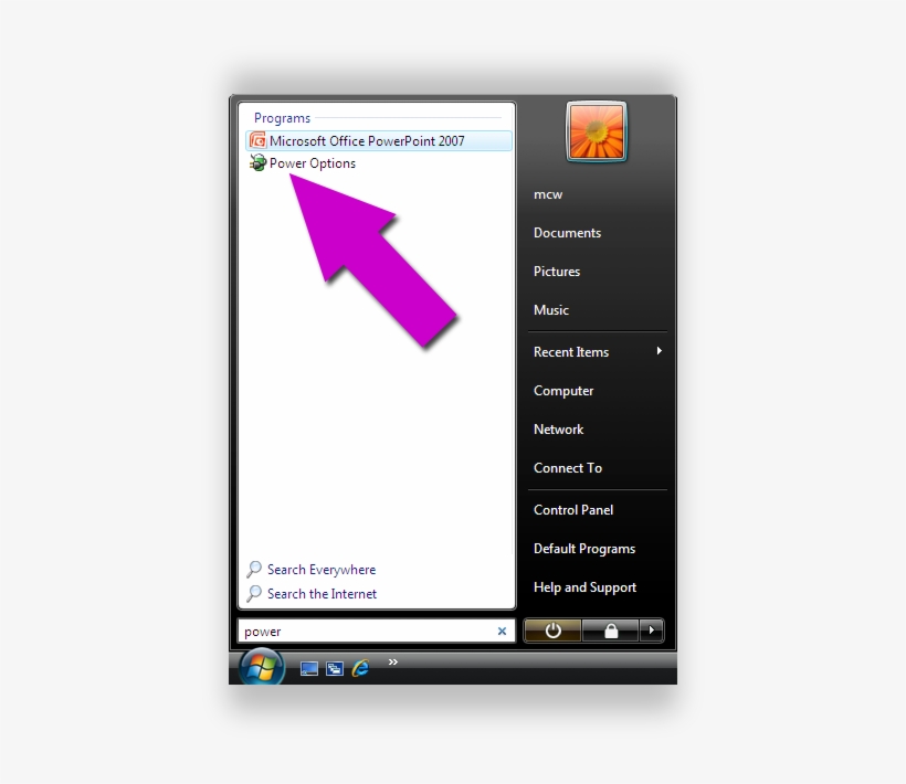 Start-menu Next, In The Power Options Window, Don't - Vista Start Menu, transparent png