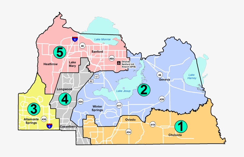 Bcc District Map - Seminole County School District, transparent png