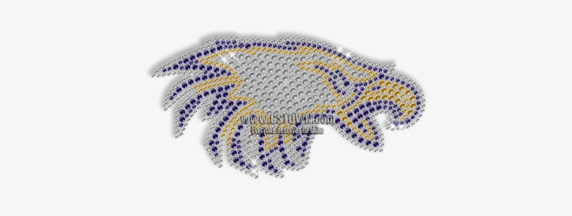 Sparkling Eagle Head Rhinestone Iron On Transfer Design - Fish, transparent png