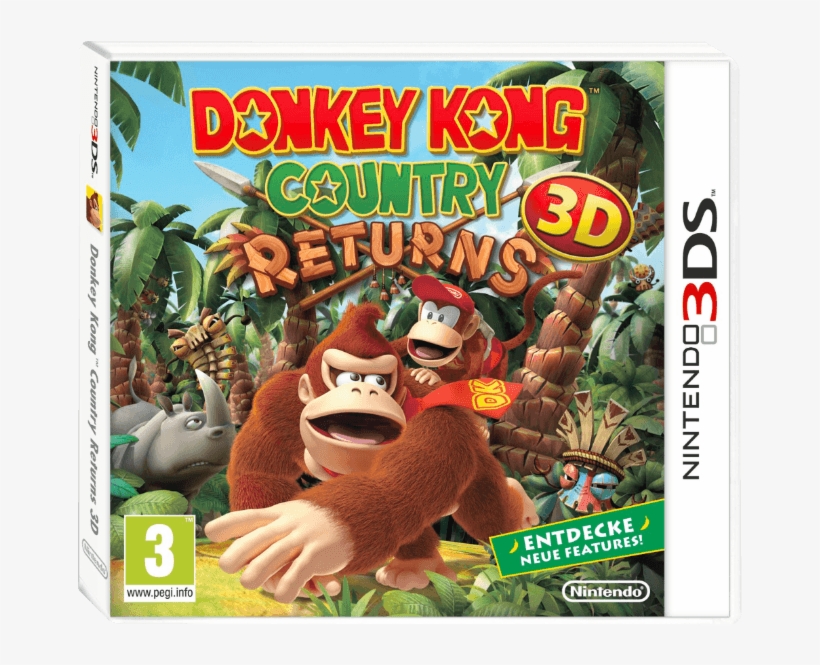 On Aime Nintendo Games Donkey Country Returns 3d Nl - Donkey Kong 3d Country, transparent png