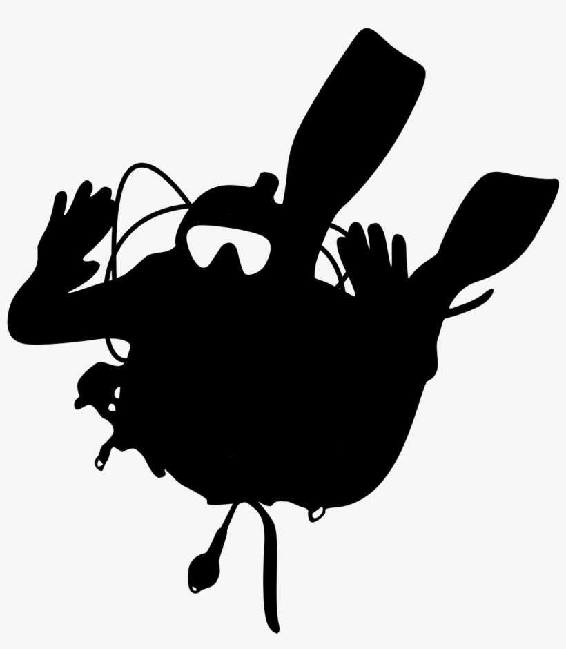 Scuba Diving Png Free Download - Scuba Diver Silhouette, transparent png