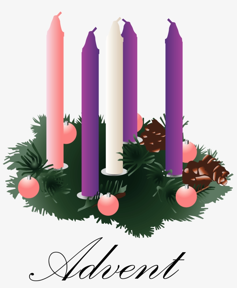 Advent Wreath With Unlit Candles - Five Candles Of Christmas, transparent png