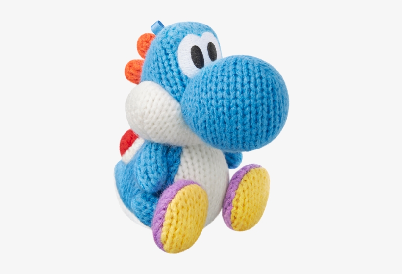 Blue Yarn Yoshi Amiibo, transparent png