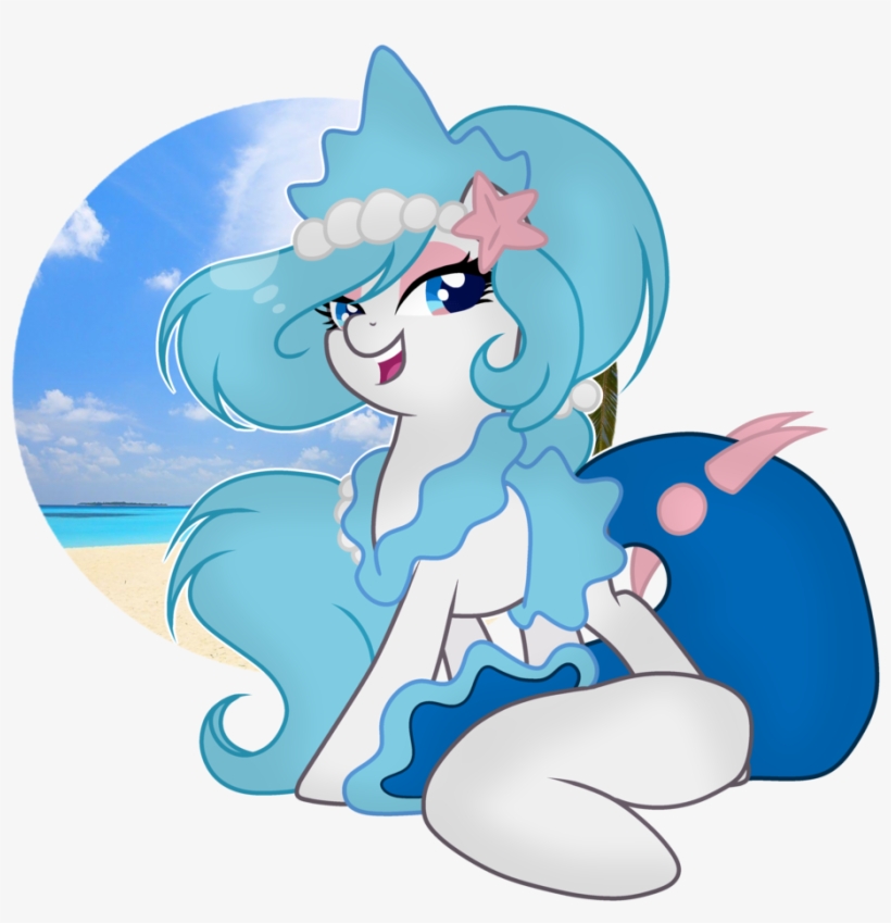 Mintoria, Beach, Female, Pokémon, Ponified, Pony, Primarina, - Cartoon, transparent png