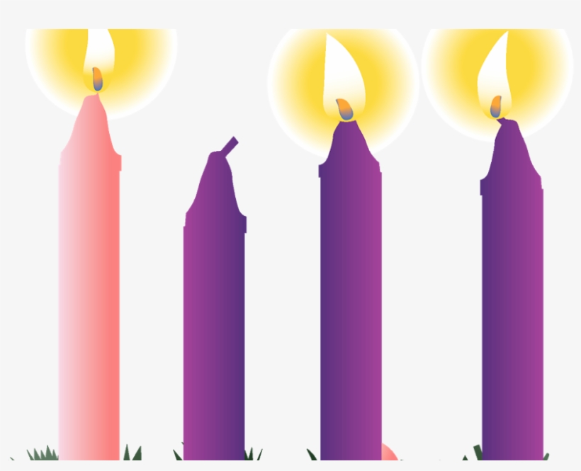 Two Advent Candles Lit, transparent png