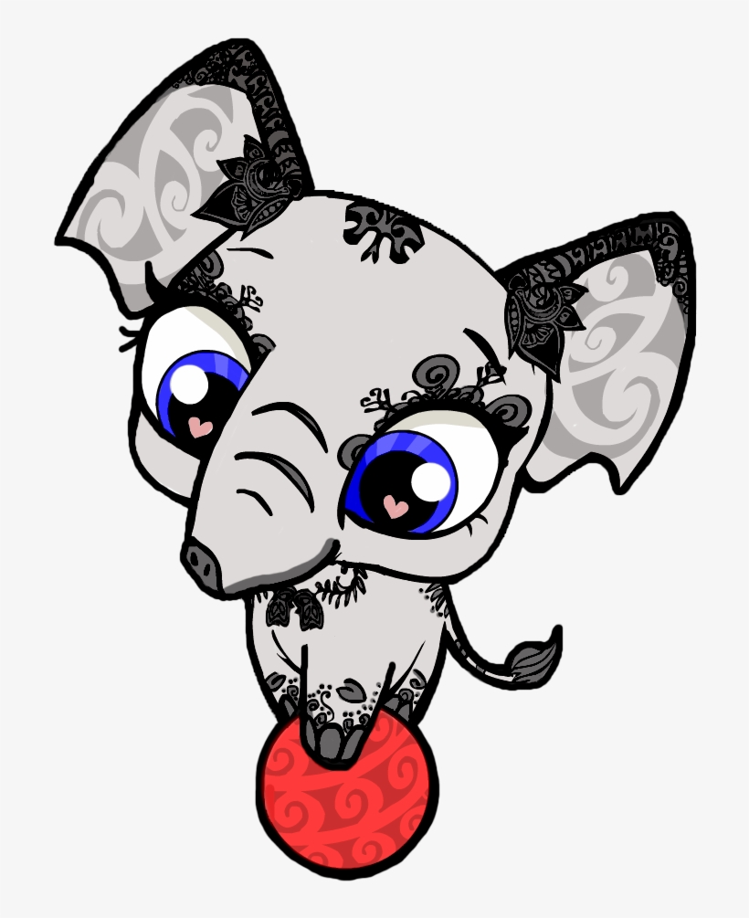 Clip Art Black And White Elephant By Rayayakuza On - Lps Elephant Coloring Pages, transparent png