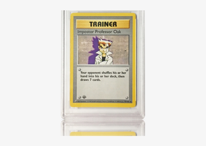 Psa 8 1st Edition Imposter Professor Oak - Professor Oak Card, transparent png