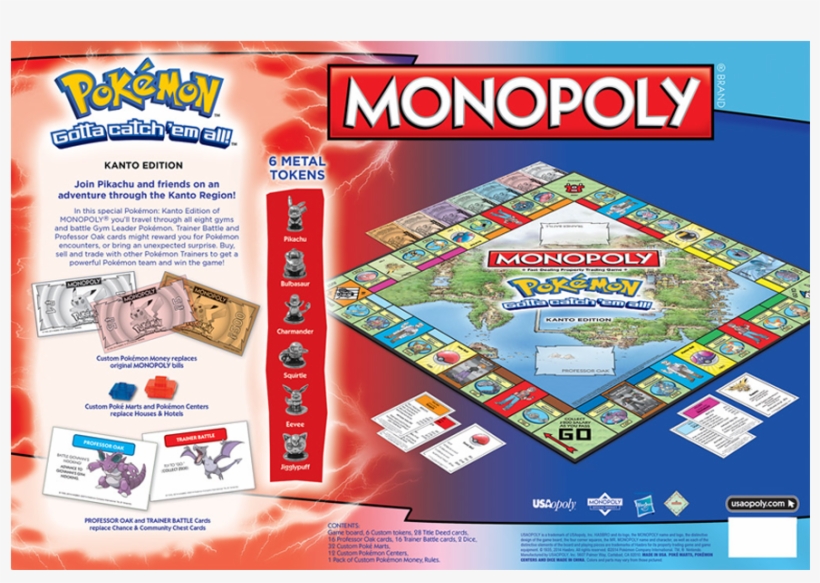 Add To Wish List Add To Compare Email - Monopoly Pokemon Board Game - Kanto Edition, transparent png