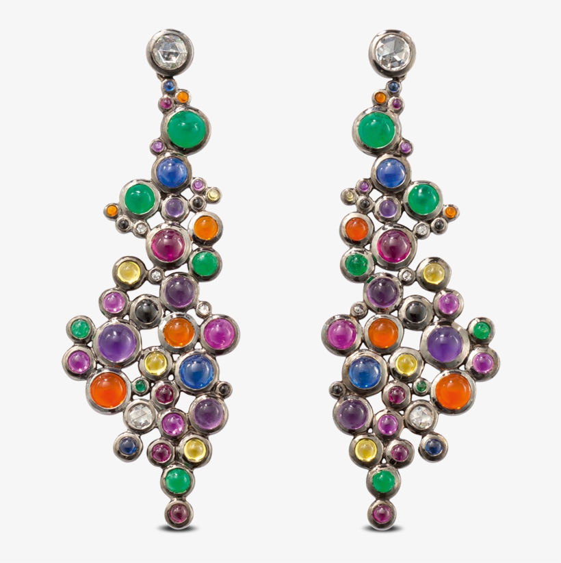 Chromaphiliac-earrings - Colorful Gemstone Earrings, transparent png