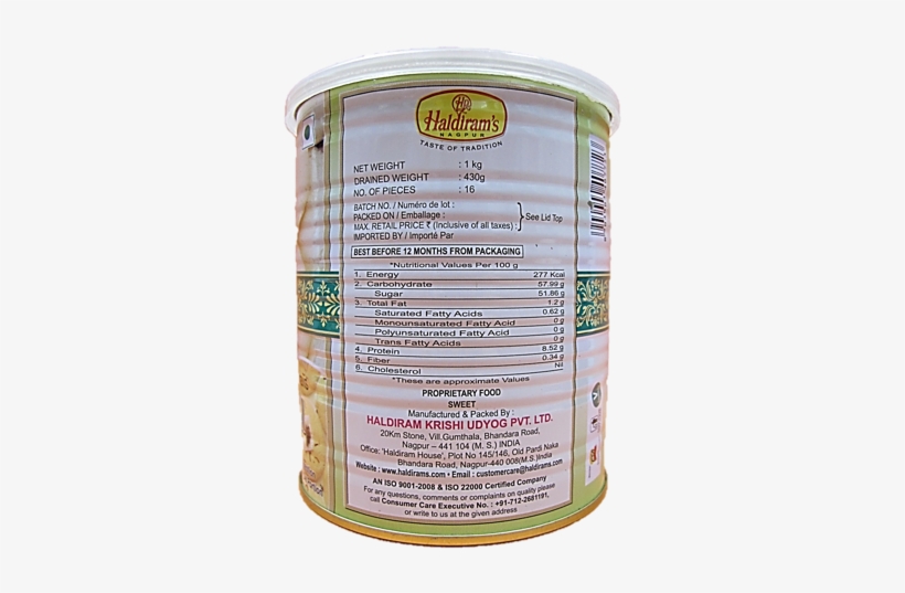 Haldiram's Indian Sweets Rasmalai 1kg - Haldiram's, transparent png