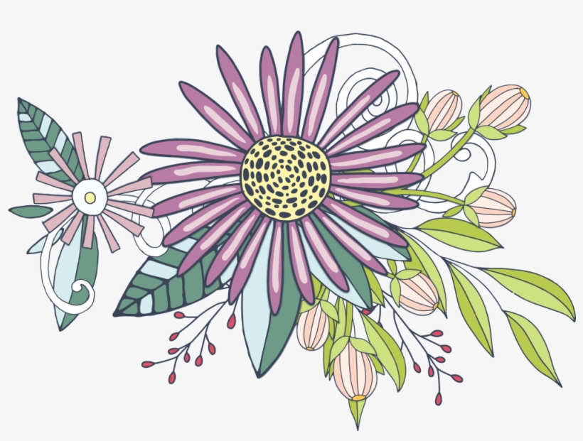 Hand Painted Purple Chrysanthemum Flower Png Transparent - Clip Art, transparent png