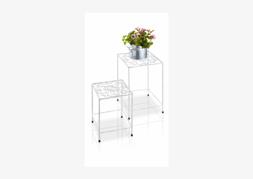 Flower Stand Set, Vintage White - White, transparent png