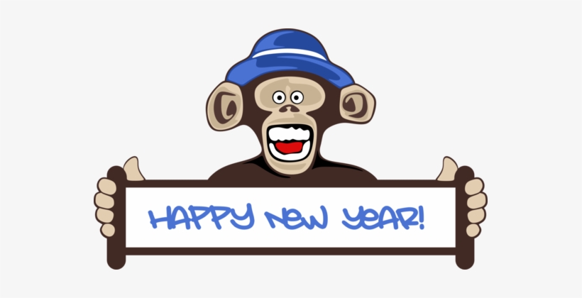 New Year Card Greeting & Note Cards Wish New Year's - Happy New Year Monkey 2018, transparent png