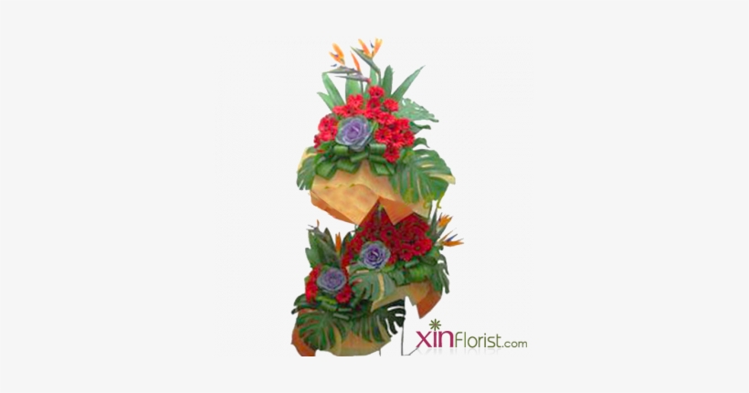 A 3tier Grand Flower Stand With Imported Flower Brassica - Garden Roses, transparent png