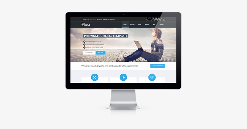 Imac Responsive - Multi Level Website Headers, transparent png