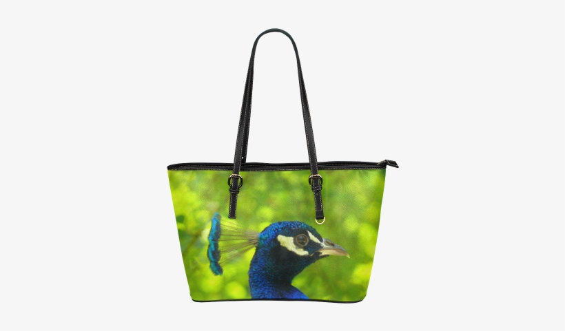Peacock Leather Tote Bag/small (model 1651) - Boxer Water Colour Leather Tote Bag/small, transparent png