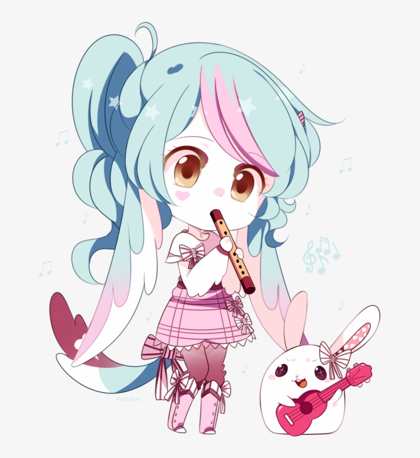 Drawn Flute Chibi - Chibi And Flute, transparent png