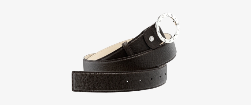 Man Belt In Chocolate Brown Grain Calf Leather With - Bulgari, transparent png