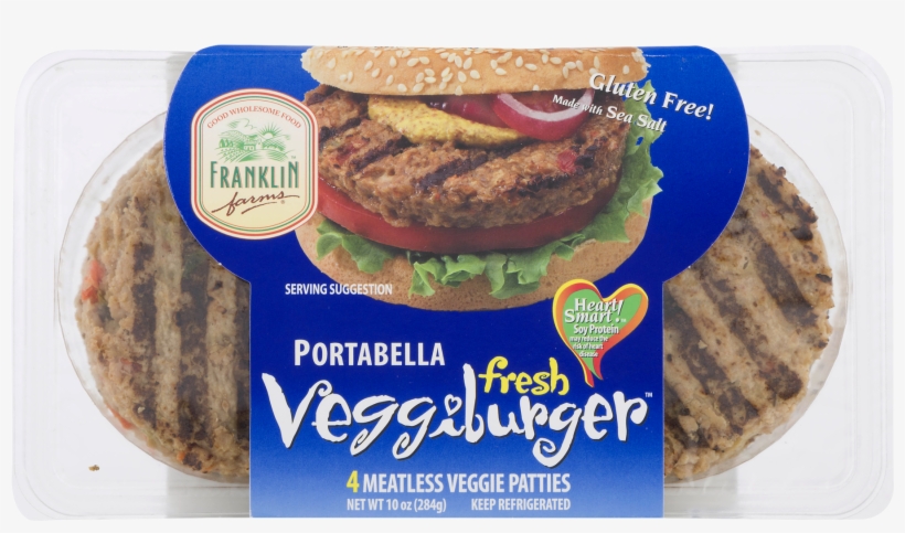 Franklin Farms Veggieburger, Fresh, Portabella - 4, transparent png