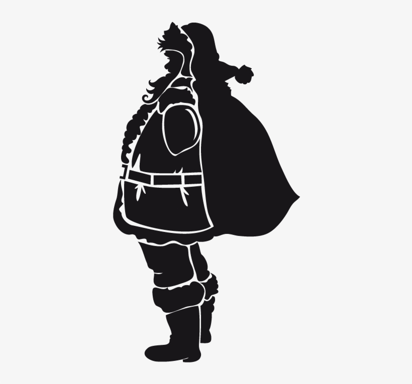 Father Christmas Silhouette Sticker - Christmas Design, transparent png