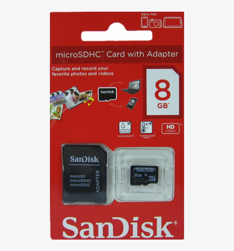 Sandisk Memory Card 8gb, transparent png