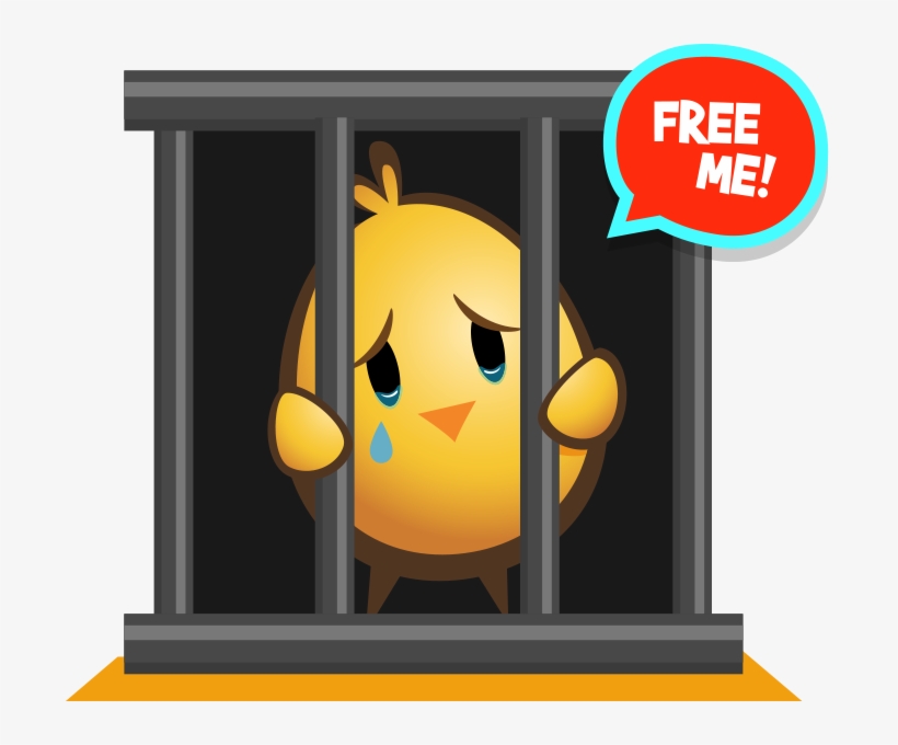 For Caring Kids Who Know That Chickens Shouldn't Live - Chicken Cartoon In A Cage, transparent png