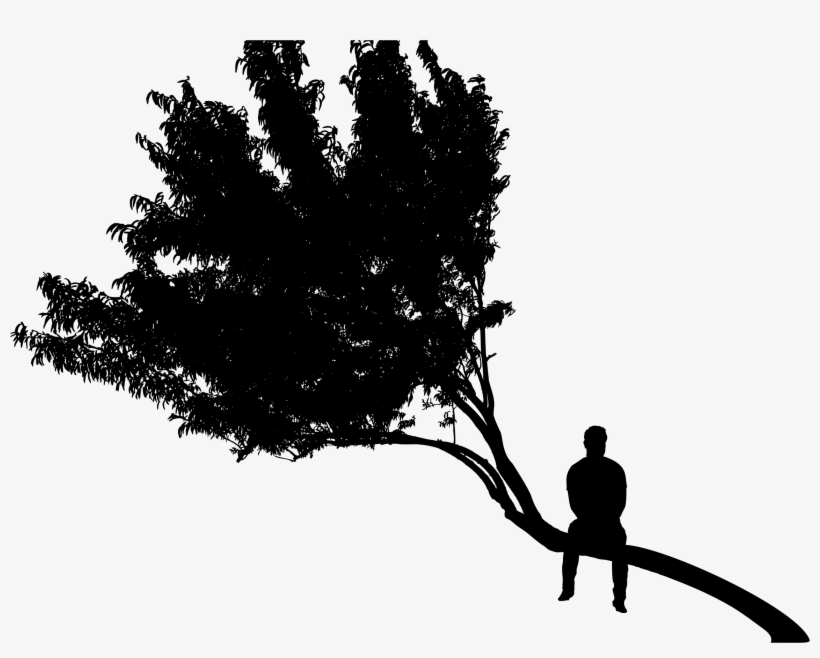 This Free Icons Png Design Of Man Sitting On Tree Silhouette, transparent png