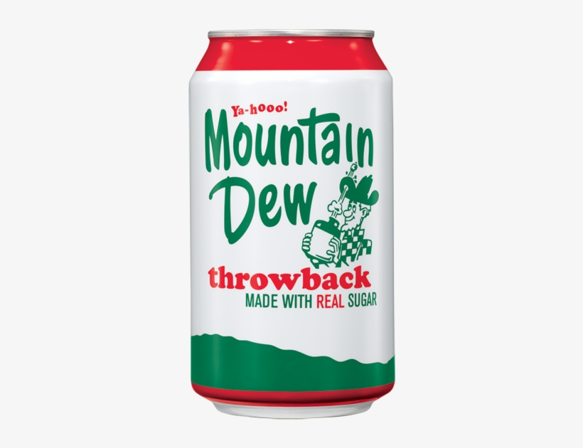 Made With Real Sugar - Mountain Dew Soda, Throwback - 12 Fl Oz, transparent png