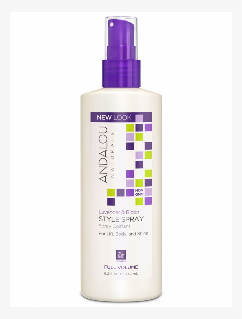 Lavender & Biotin Full Volume Style Spray - Andalou - Lavender & Biotin Full Volume Style Spray, transparent png