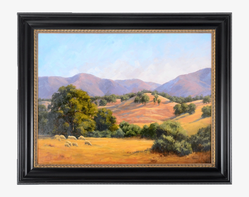 Oil On Canvas Sheep At Rinconada Creek By Lynelle Echeverria - Painting, transparent png