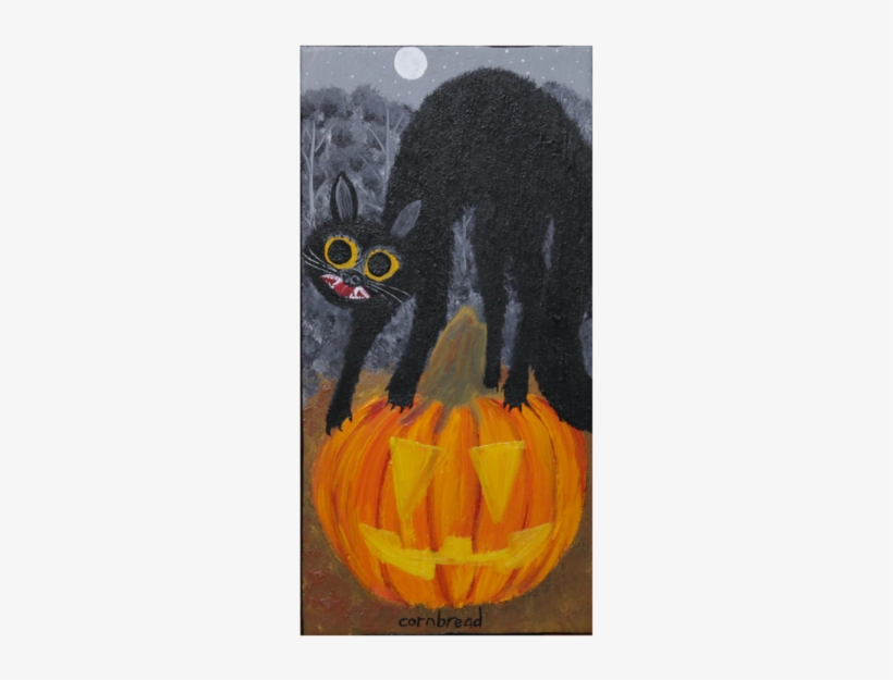 "black Cat On A Jack O Lantern" - Pumpkin, transparent png