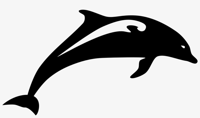 Painted Dolphin - Dolphin Fish Black And White, transparent png
