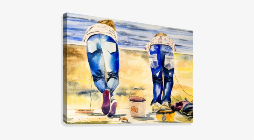 The Crab Catchers Canvas Print - Art, transparent png