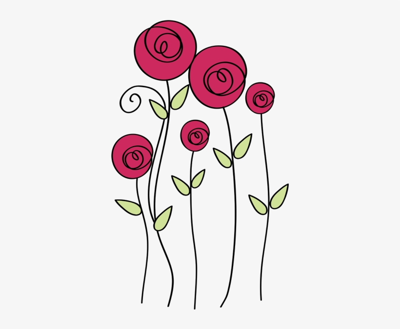 Doodle Flowers, Drawing Flowers, Paint Flowers, Rose - Imagenes Decorativas Para Dibujar, transparent png