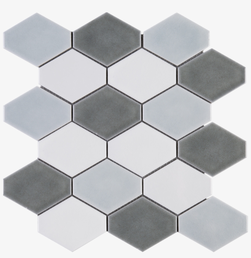 Multile- Handmade Diamond Shape Grey Ceramic Mosaic - Tile, transparent png