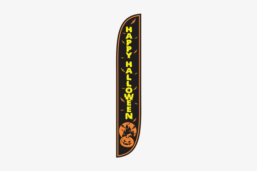 12ft Happy Halloween Feather Flag Black - Happy Halloween Feather Flag, transparent png