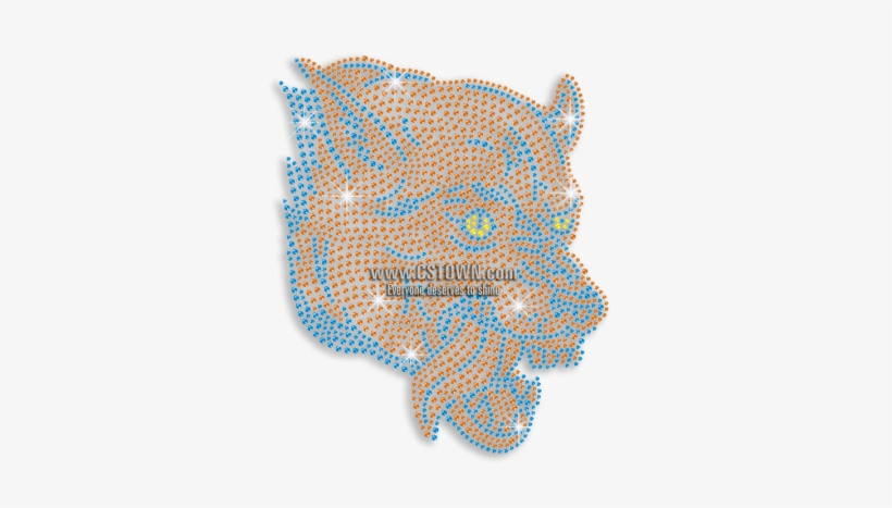 Colorful Bling Wolf Head Iron On Rhinestud Rhinestone - Illustration, transparent png