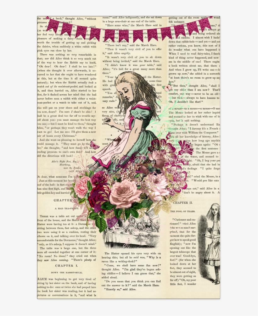 Alice's Adventures In Wonderland Poster - Alice In Wonderland Vintage Style Poster, transparent png