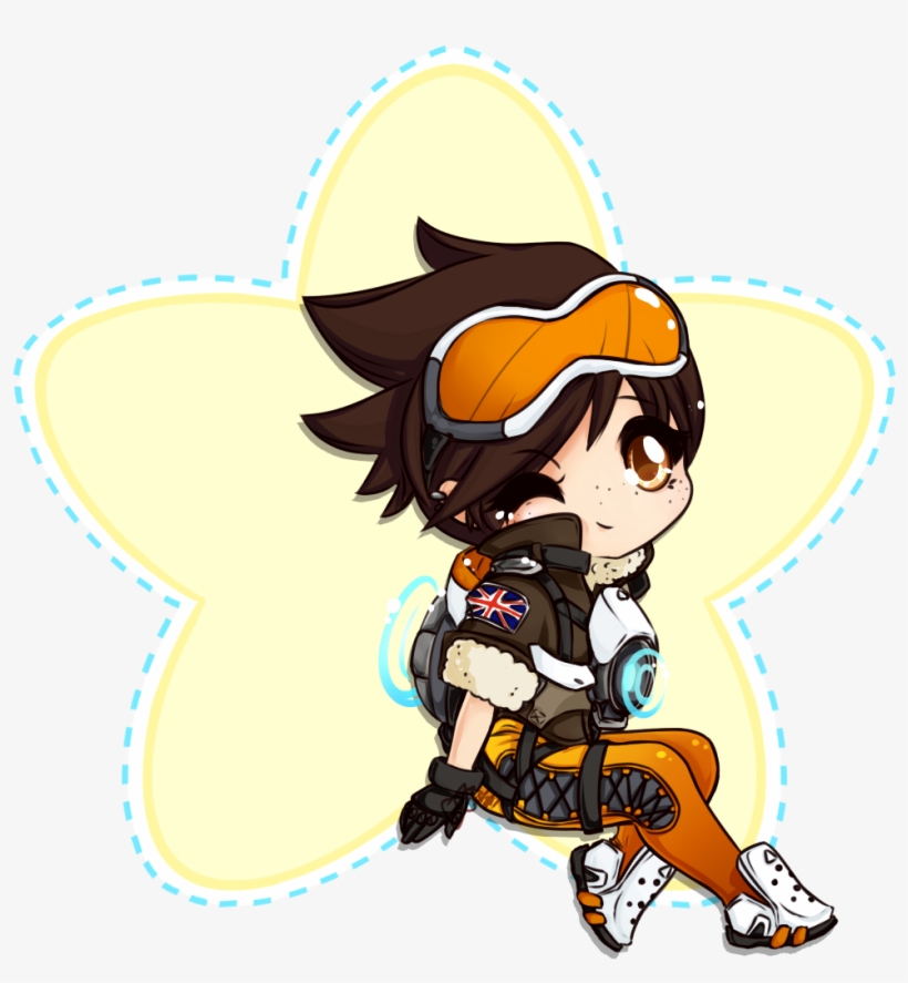 Author Comments - Overwatch Tracer Chibi, transparent png