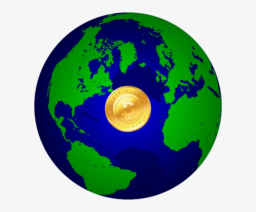 Global Bitcoin - Globe Bitcoin Png, transparent png
