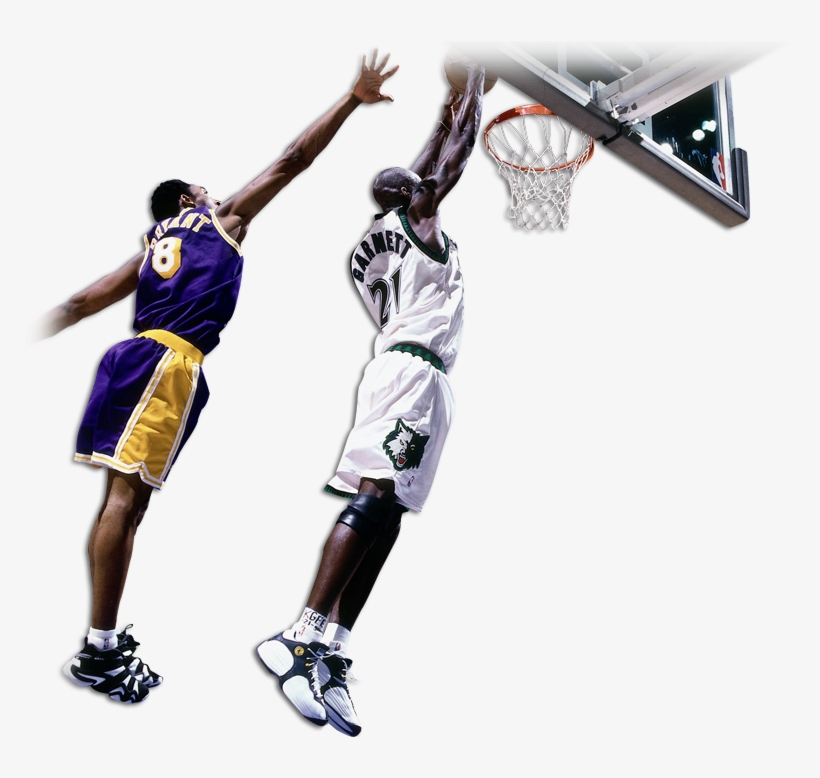 Kevin Garnett Fights For A Dunk Over Defender Kobe - Slam Dunk, transparent png