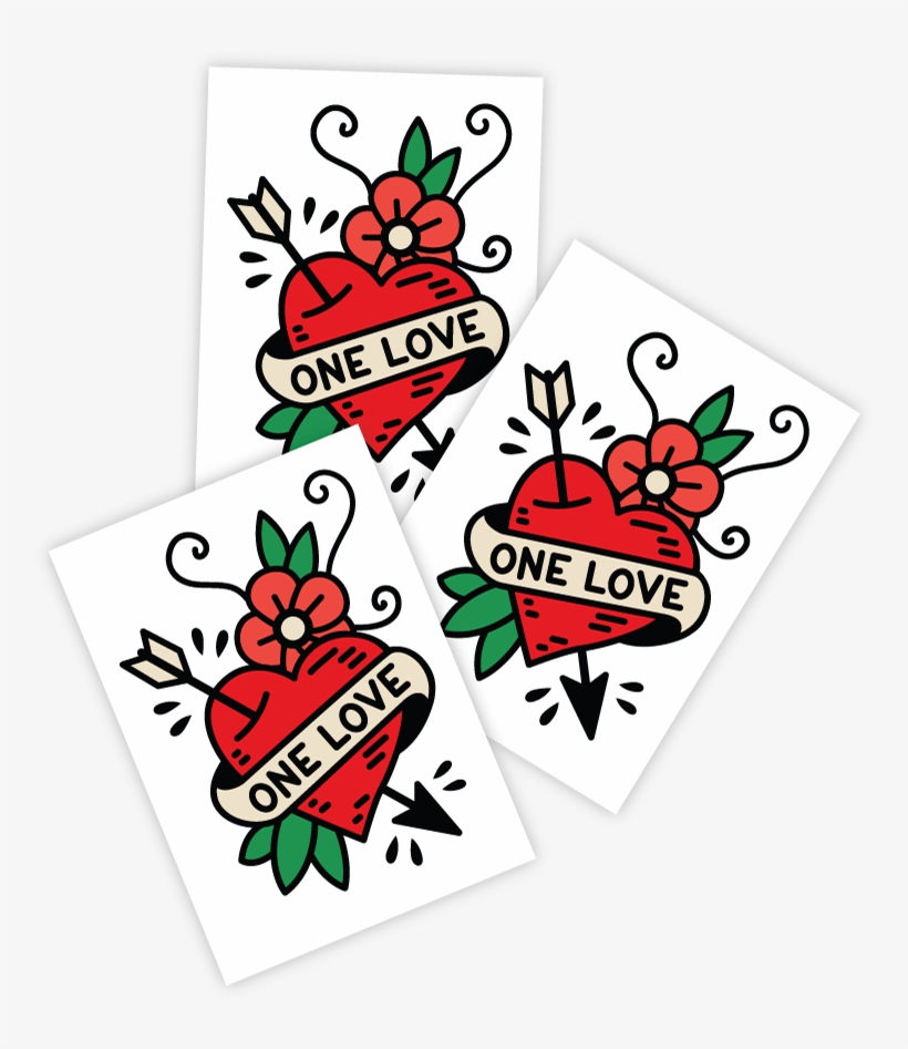 High Quality Temporary Tattoos With Heart With Arrow - Tattoo, transparent png