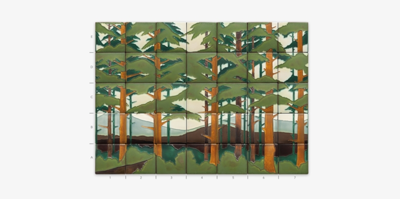 Pine Landscape Mural, Spring - Painting, transparent png