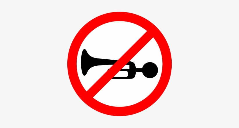 Horn Prohibited Sign - No Cycling Road Sign, transparent png