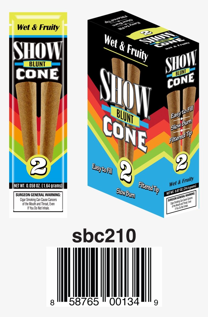 Show Blunt Cones 2ct X 15pouches Wet & Fruity - Wet And Fruity Blunt, transparent png
