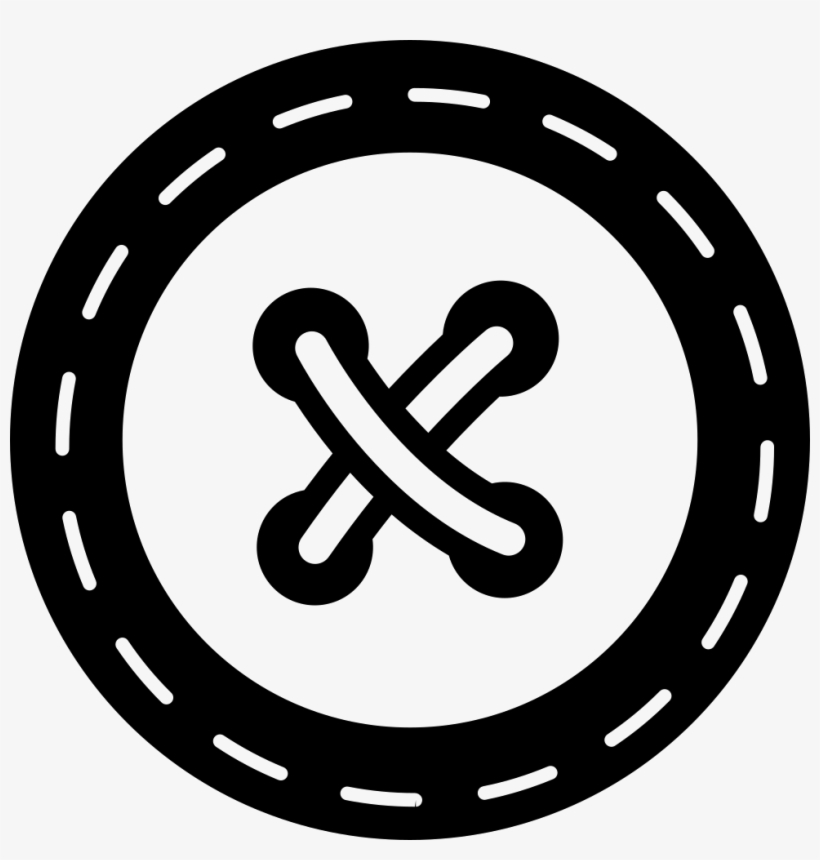 Button With Cross Stitch Comments - Clothing Button Black And White, transparent png
