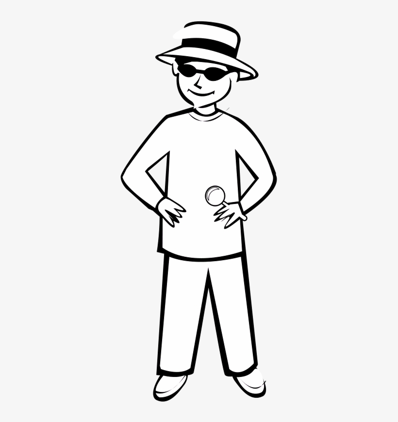 Spyman Overview - Wearing Sunglasses Clipart Black And White, transparent png