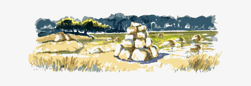 Header Picture Showing Stones On A River - Watercolor Paint, transparent png